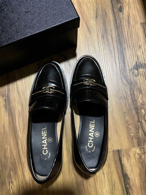 chanel black loafers 2023|authentic chanel loafers.